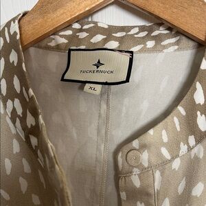 Tuckernuck Tan and White Patterned Shirt Dress